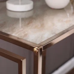 Glenshippe Faux Marble Console Table Champagne - Aiden Lane -Furniture Hotsale Shop GUEST fe8bc38a dfc3 4f3e 9392 31bd0f107c52